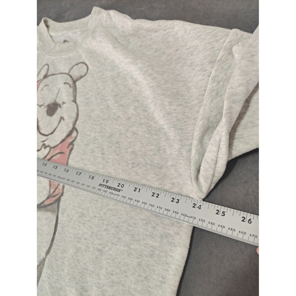 Disney Winnie the Pooh Piglet Women's L Gray Oversized Crewneck Sweatshirt - Picture 6 of 7